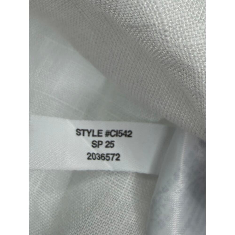 J. Crew Women's Cabana 100% Linen Top Sz S Split Neck Long Sleeve C1542 - Picture 7 of 9